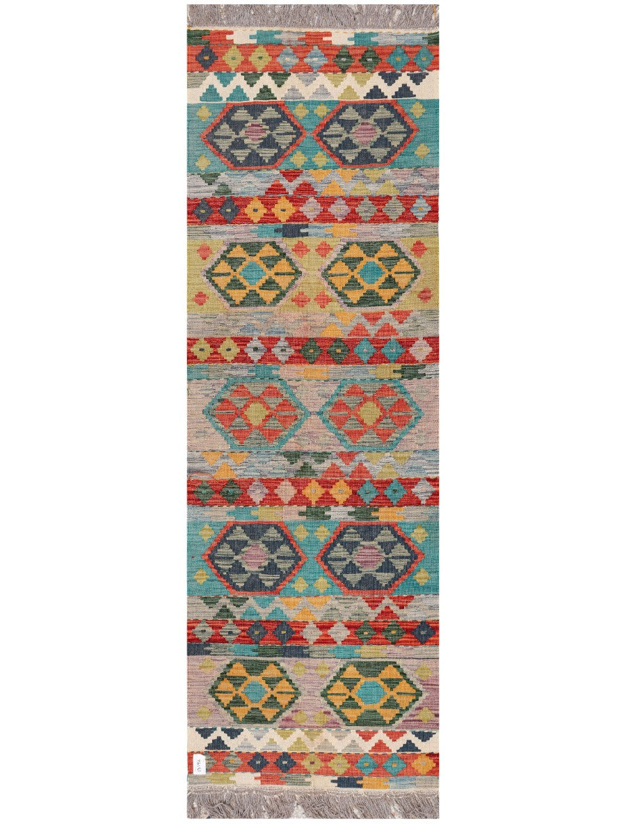 Maimana Afghanistan Kilim Rug - 245 x 76 cm - Handmade