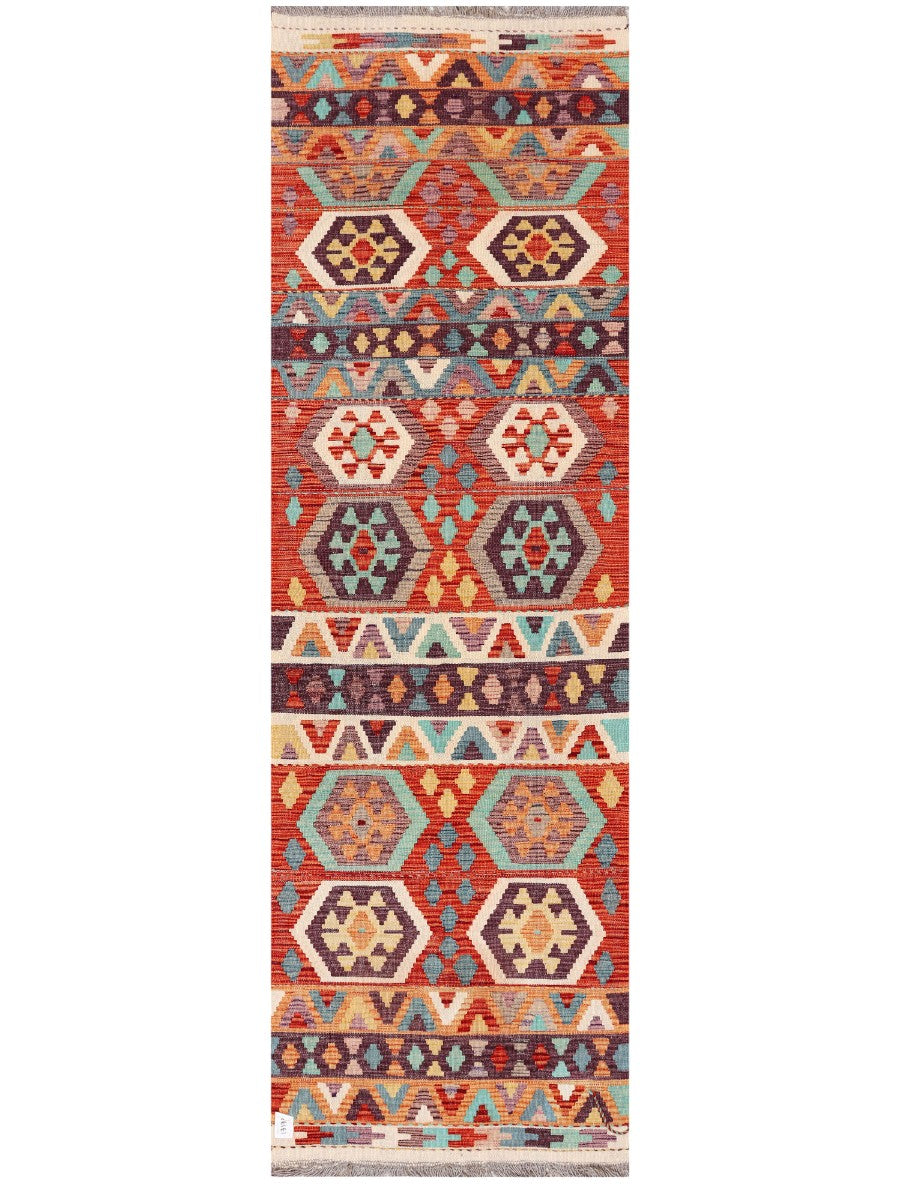 Maimana Afghanistan Kilim Rug - 245 x 75 cm - Handmade