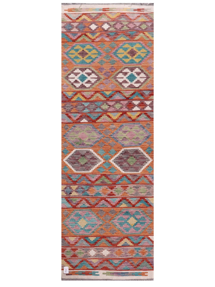 Maimana Afghanistan Kilim Runner - 256 x 77 cm - Handmade