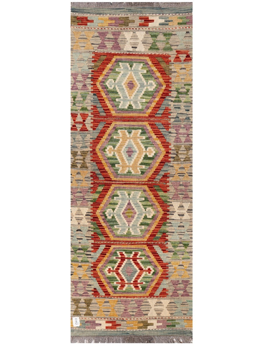 Maimana Afghanistan Kilim Rug - 187 x67 cm - Handmade