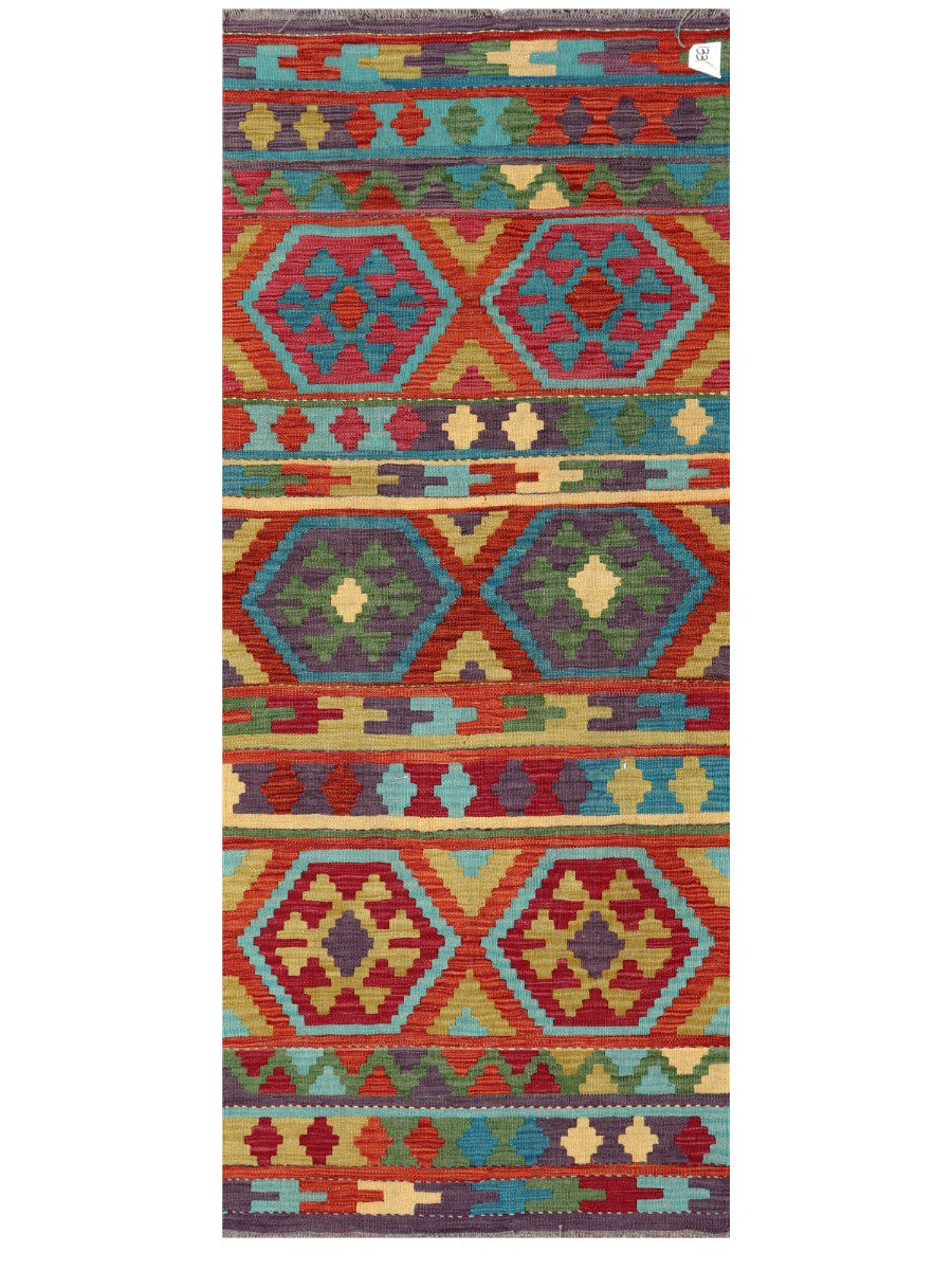 Maimana Afghanistan Kilim Rug - 196 x81 cm - Handmade