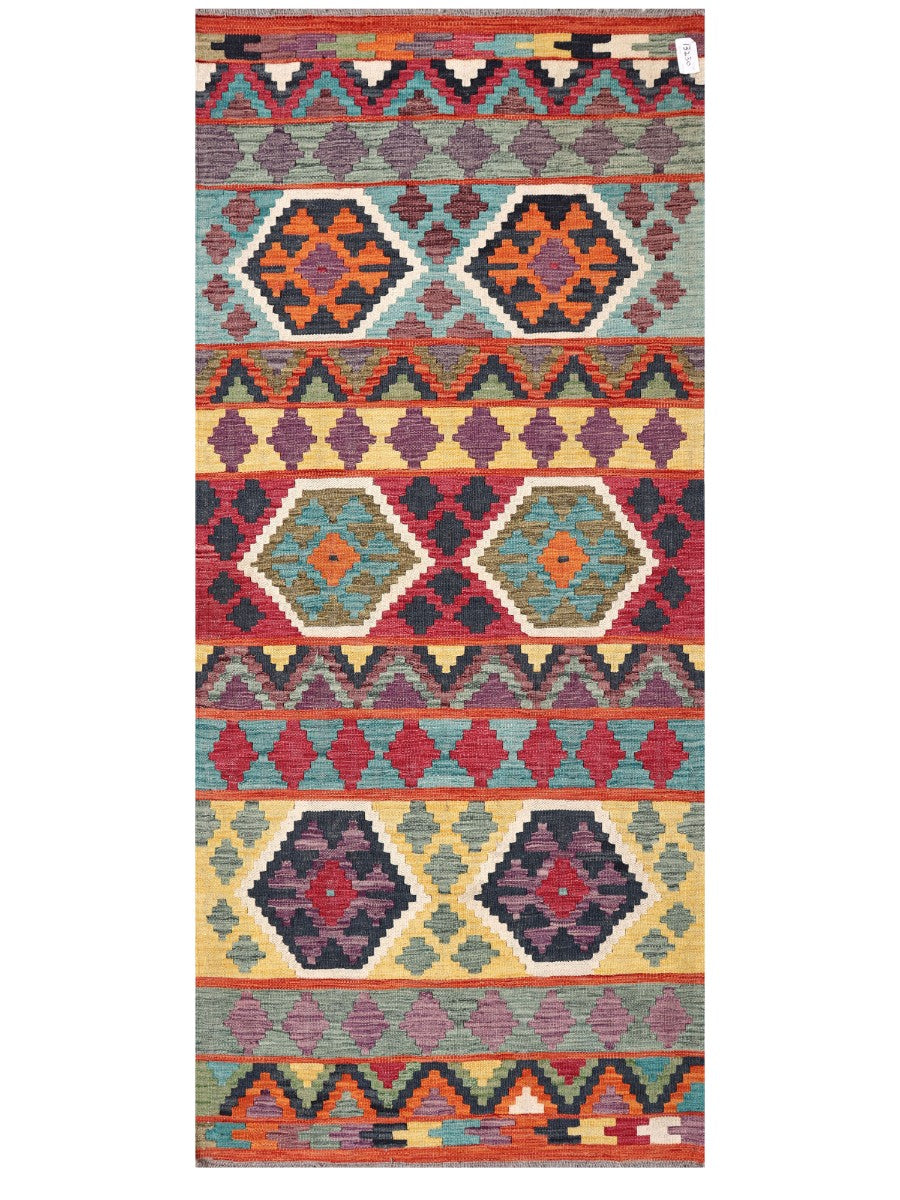 Maimana Afghanistan Kilim Rug - 200 x88 cm - Handmade