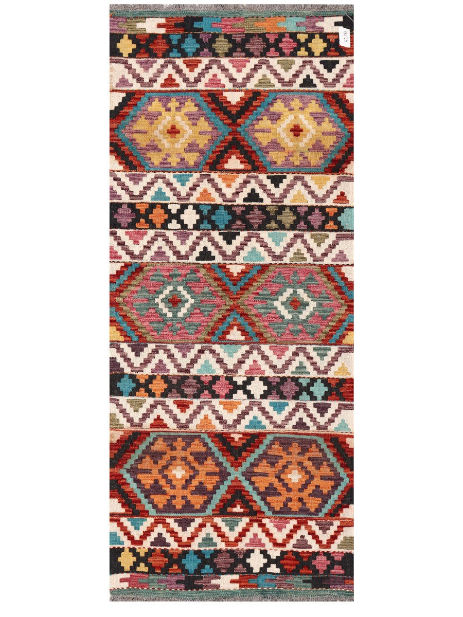 Maimana Afghanistan Kilim Rug - 198 x81 cm - Handmade