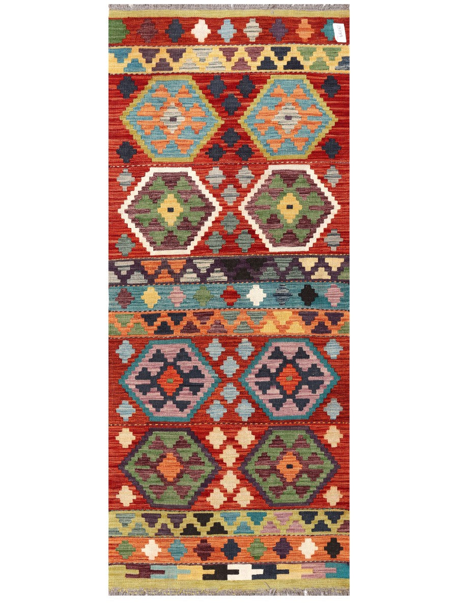 Maimana Afghanistan Kilim Rug - 196 x80 cm - Handmade