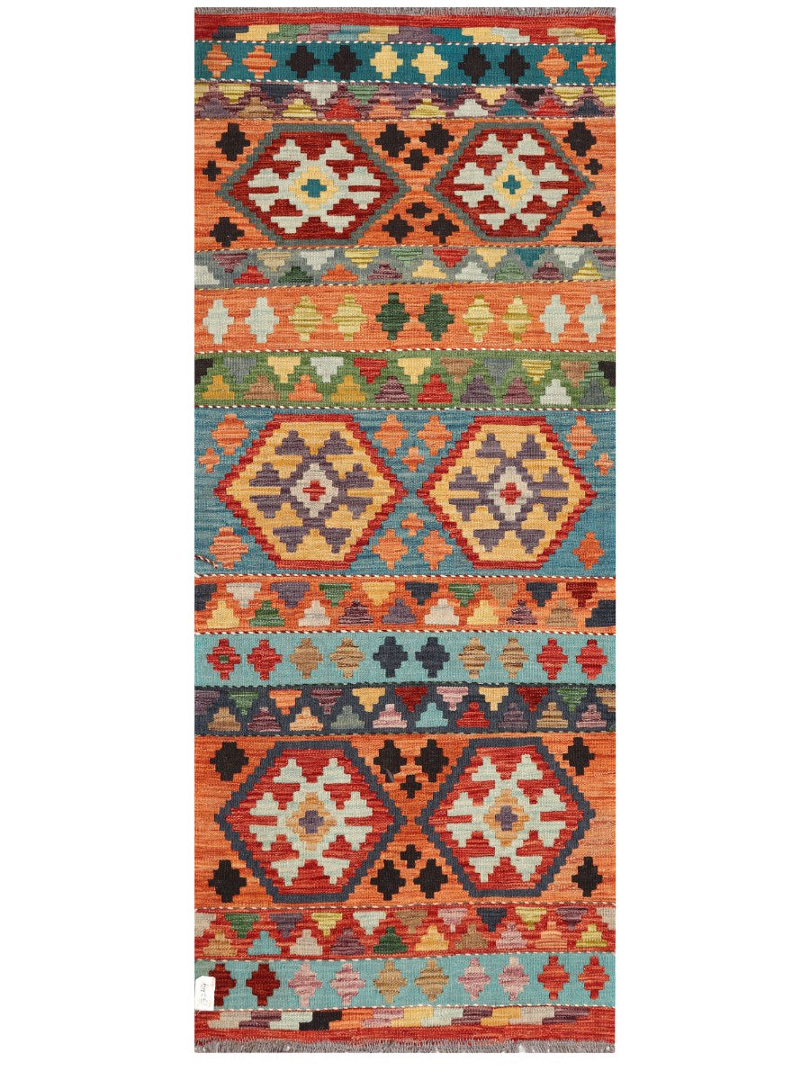 Maimana Afghanistan Kilim Rug - 201 x81 cm - Handmade