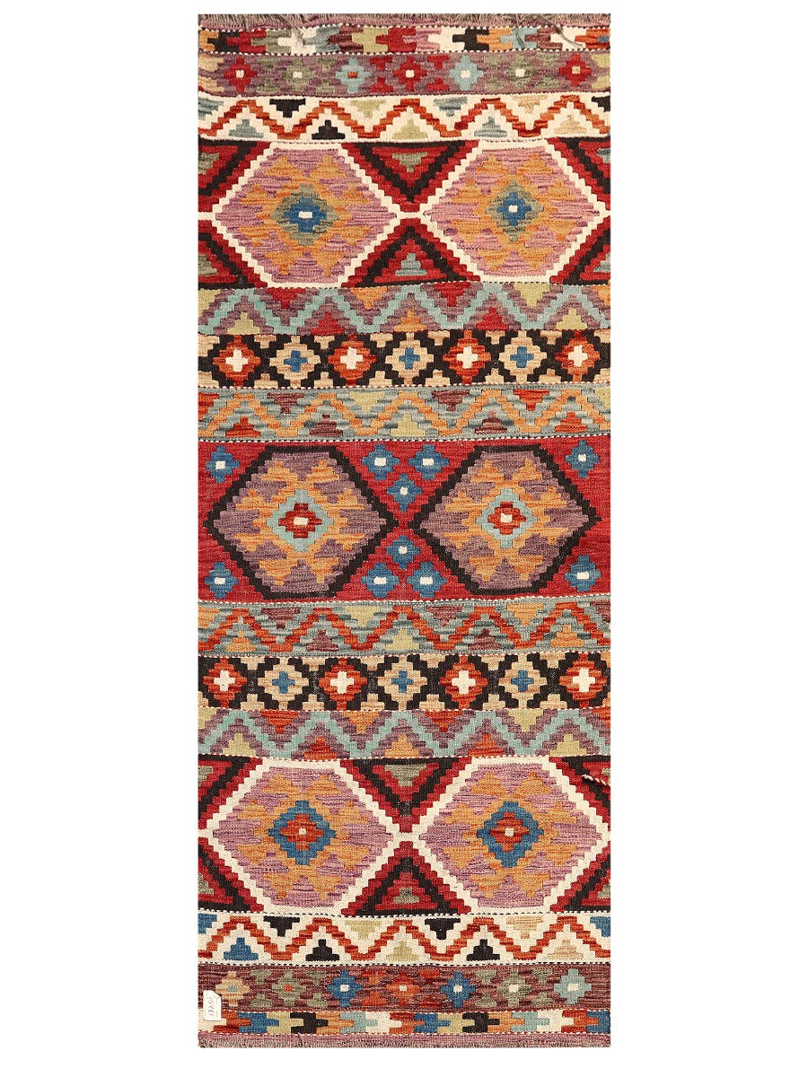 Maimana Afghanistan Kilim Rug - 203 x83 cm - Handmade
