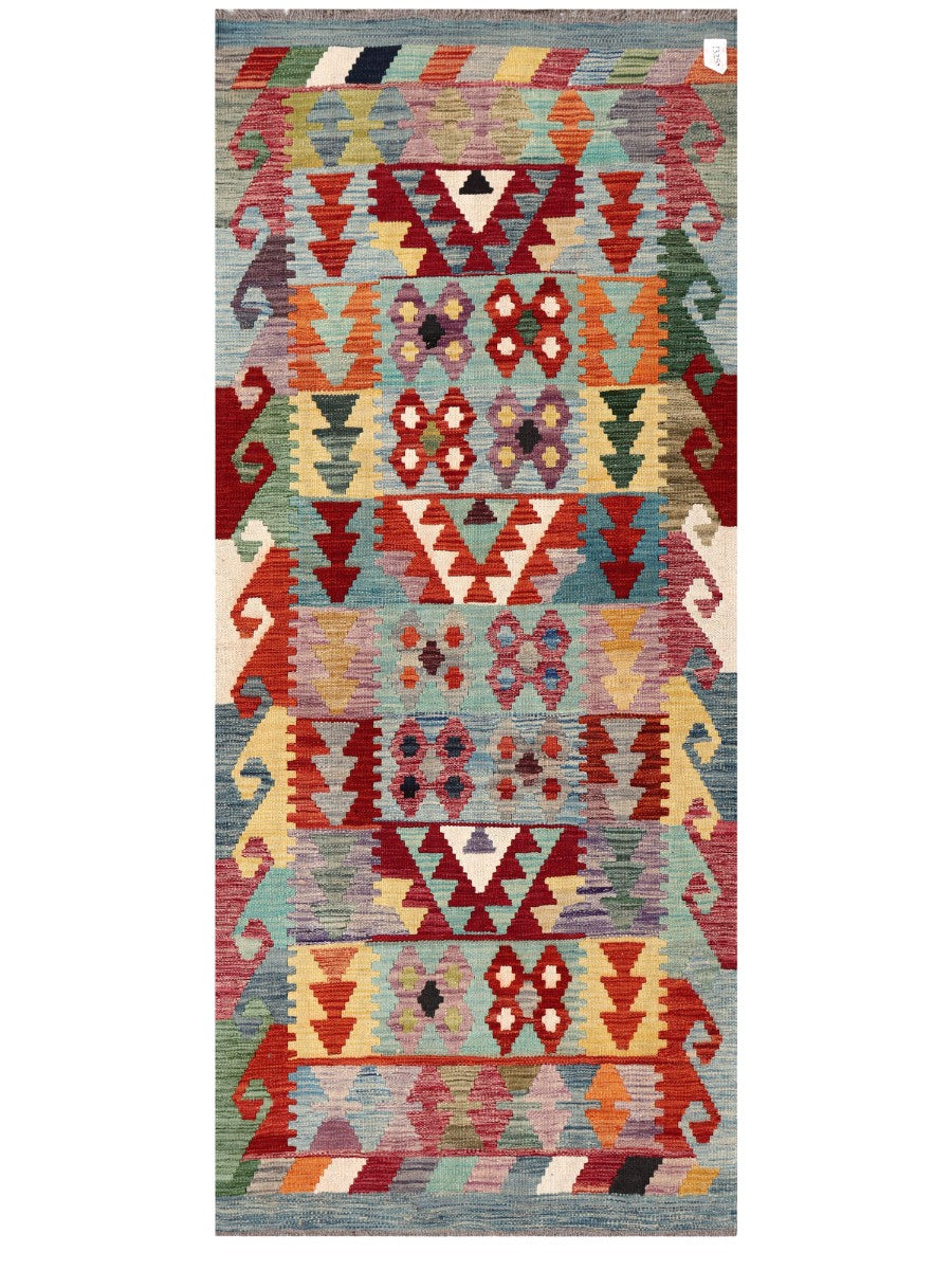Maimana Afghanistan Kilim Rug - 202 x86 cm - Handmade