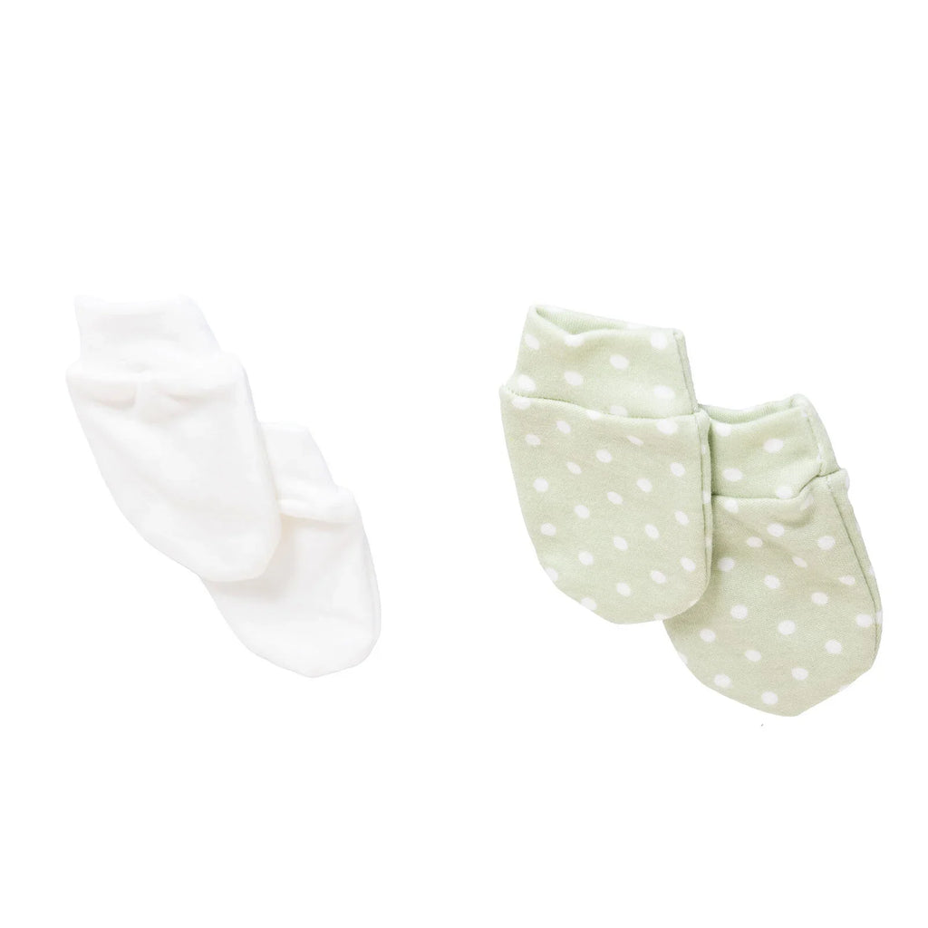 HelloBaby Newborn Mittens - Green Printed