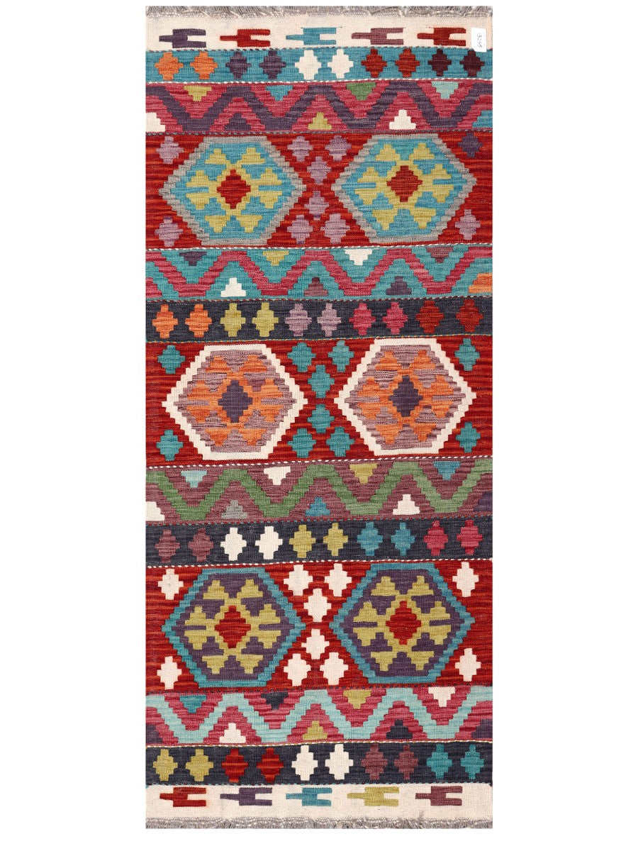 Maimana Afghanistan Kilim Rug - 199 x84 cm - Handmade