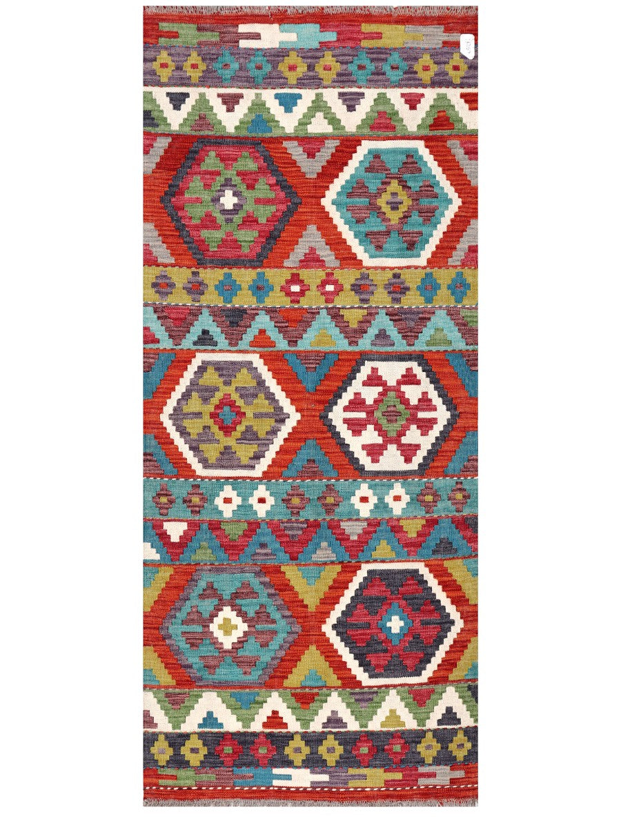 Maimana Afghanistan Kilim Rug - 196 x82 cm - Handmade