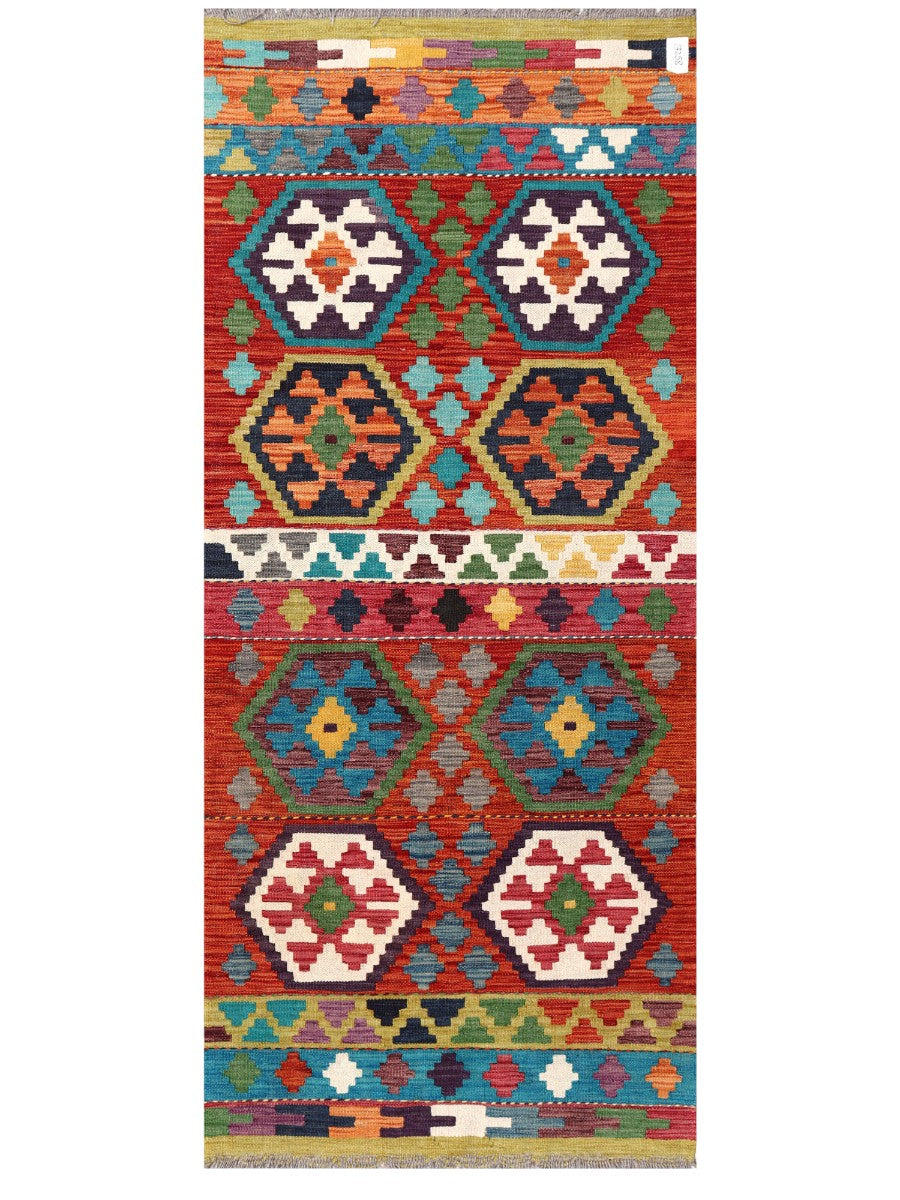 Maimana Afghanistan Kilim Rug - 193 x82 cm - Handmade