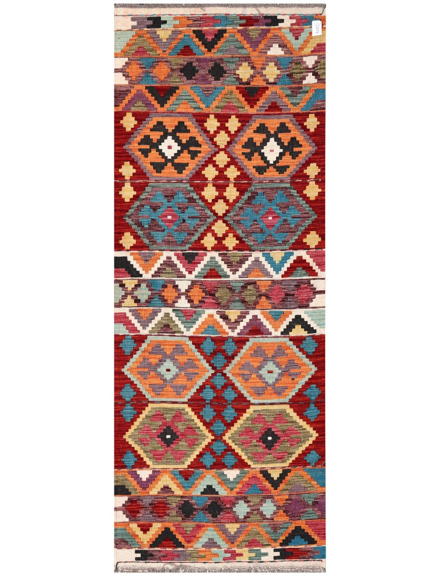 Maimana Afghanistan Kilim Rug - 212 x79 cm - Handmade
