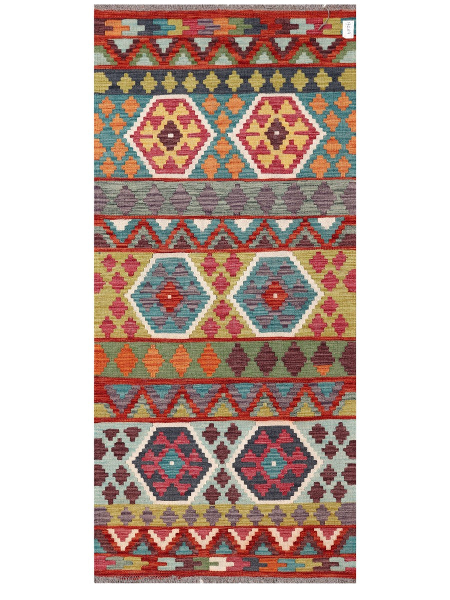 Maimana Afghanistan Kilim Rug - 192 x87 cm - Handmade
