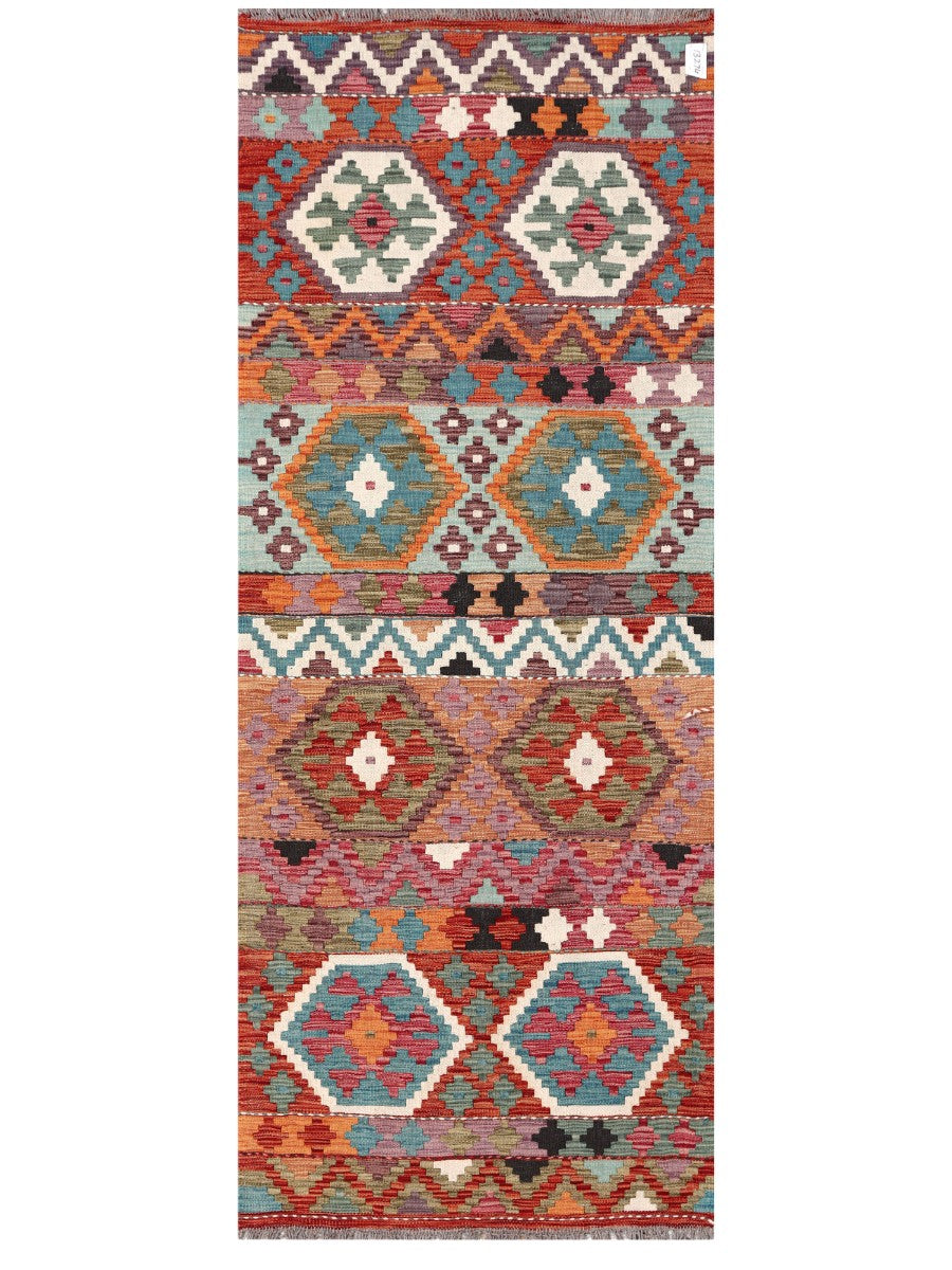 Maimana Afghanistan Kilim Rug - 204 x79 cm - Handmade
