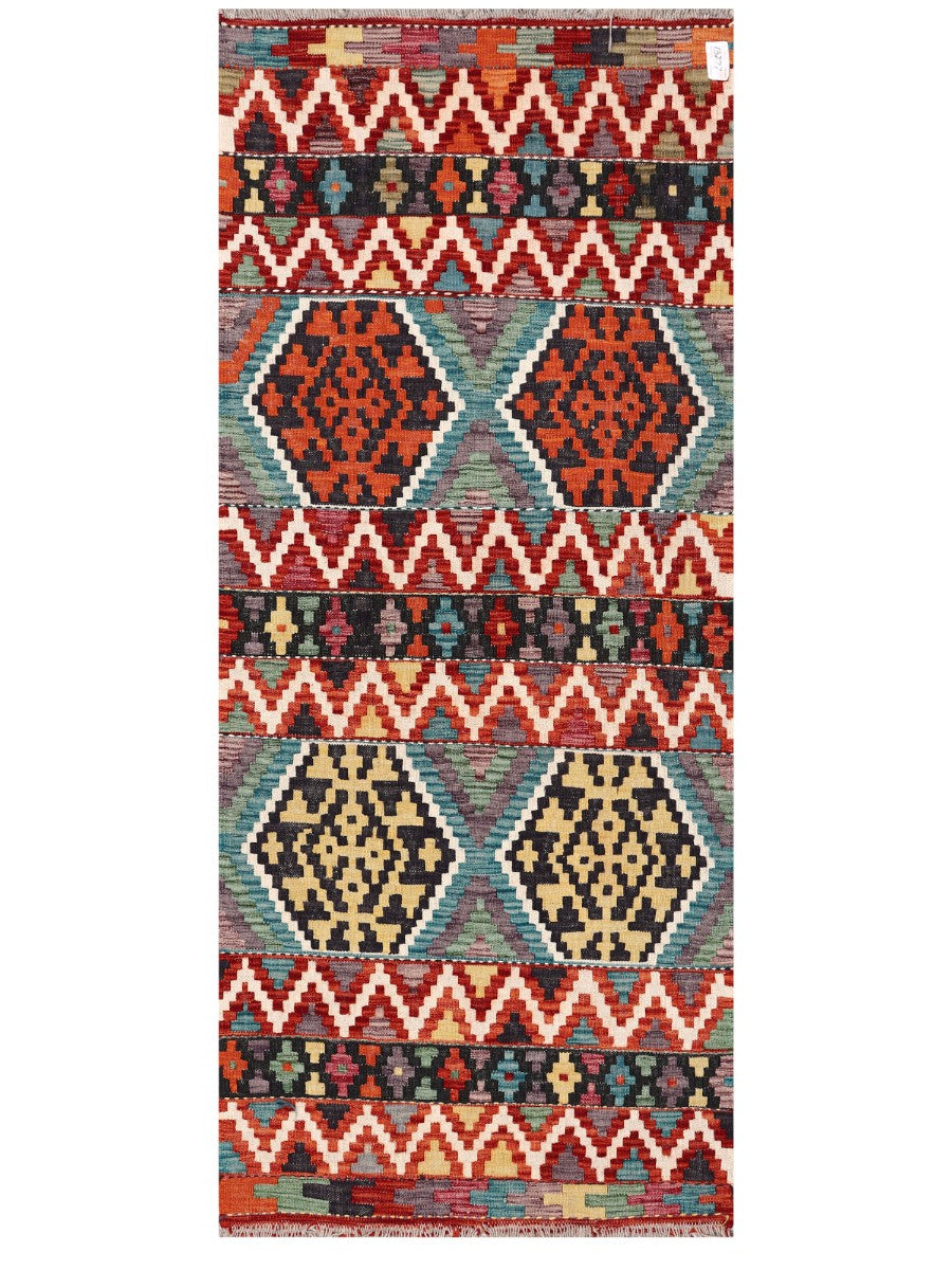 Maimana Afghanistan Kilim Rug - 193 x81 cm - Handmade