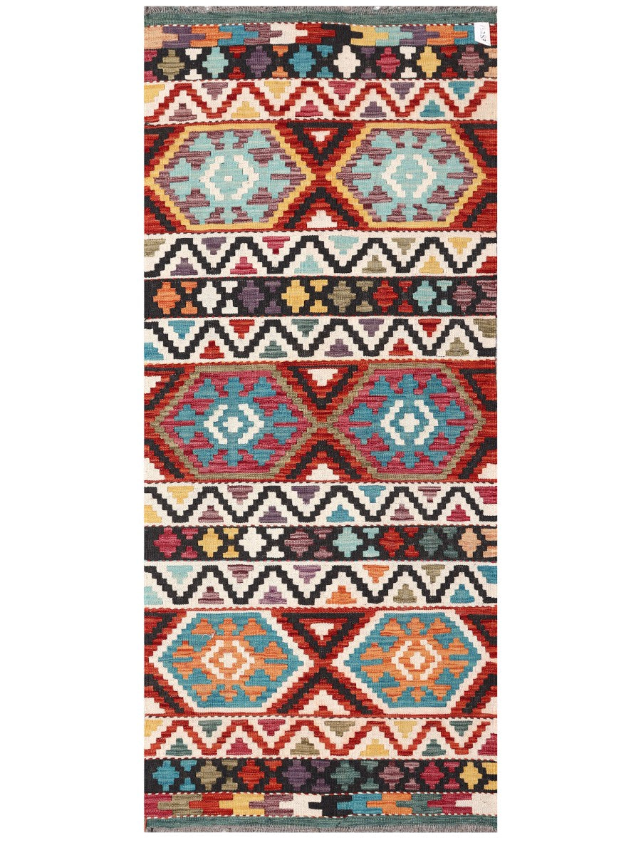 Maimana Afghanistan Kilim Rug - 194 x83 cm - Handmade