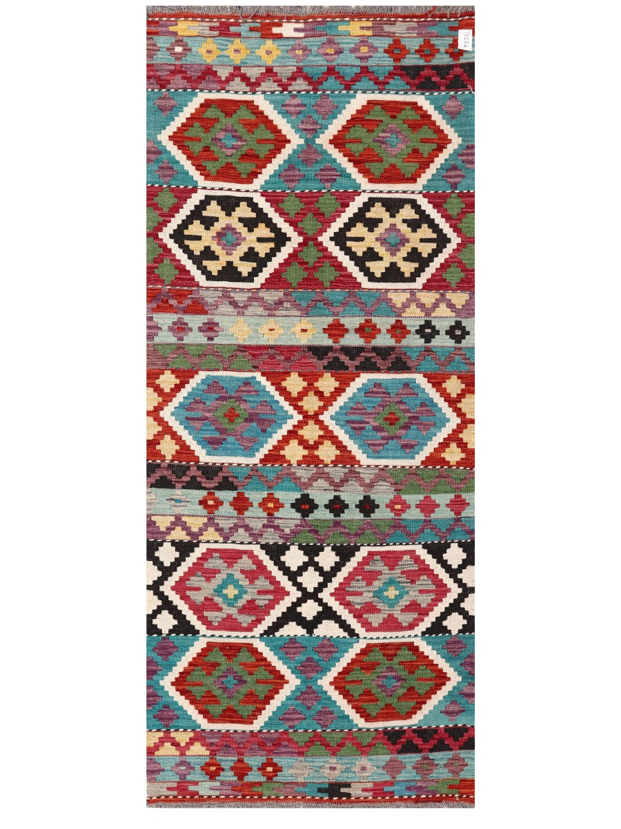 Maimana Afghanistan Kilim Rug - 205 x84 cm - Handmade