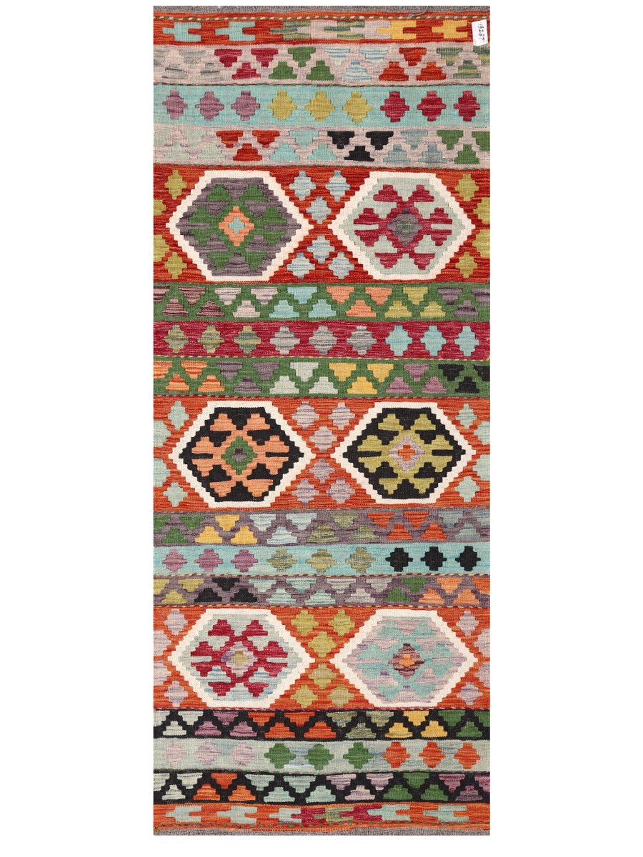 Maimana Afghanistan Kilim Rug - 207 x84 cm - Handmade
