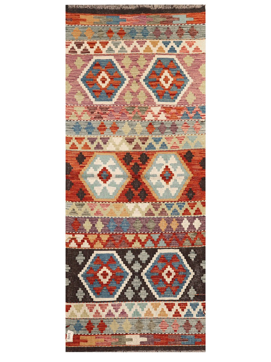 Maimana Afghanistan Kilim Rug - 188 x78 cm - Handmade