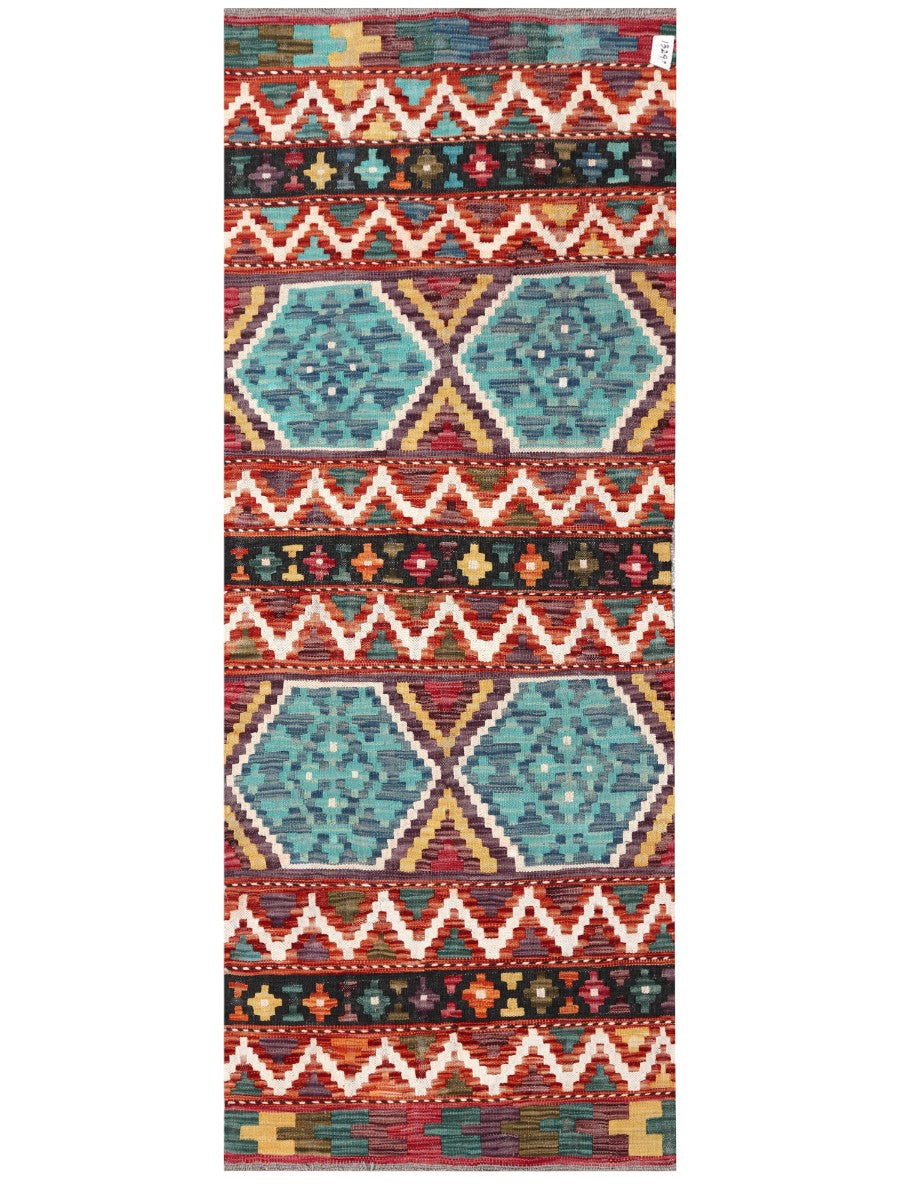 Maimana Afghanistan Kilim Rug - 203 x79 cm - Handmade
