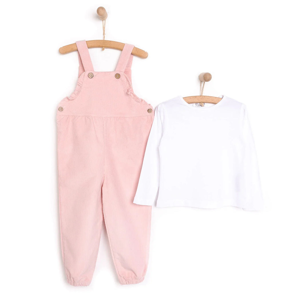 HelloBaby Basic Baby Girl Dungaree - Powder