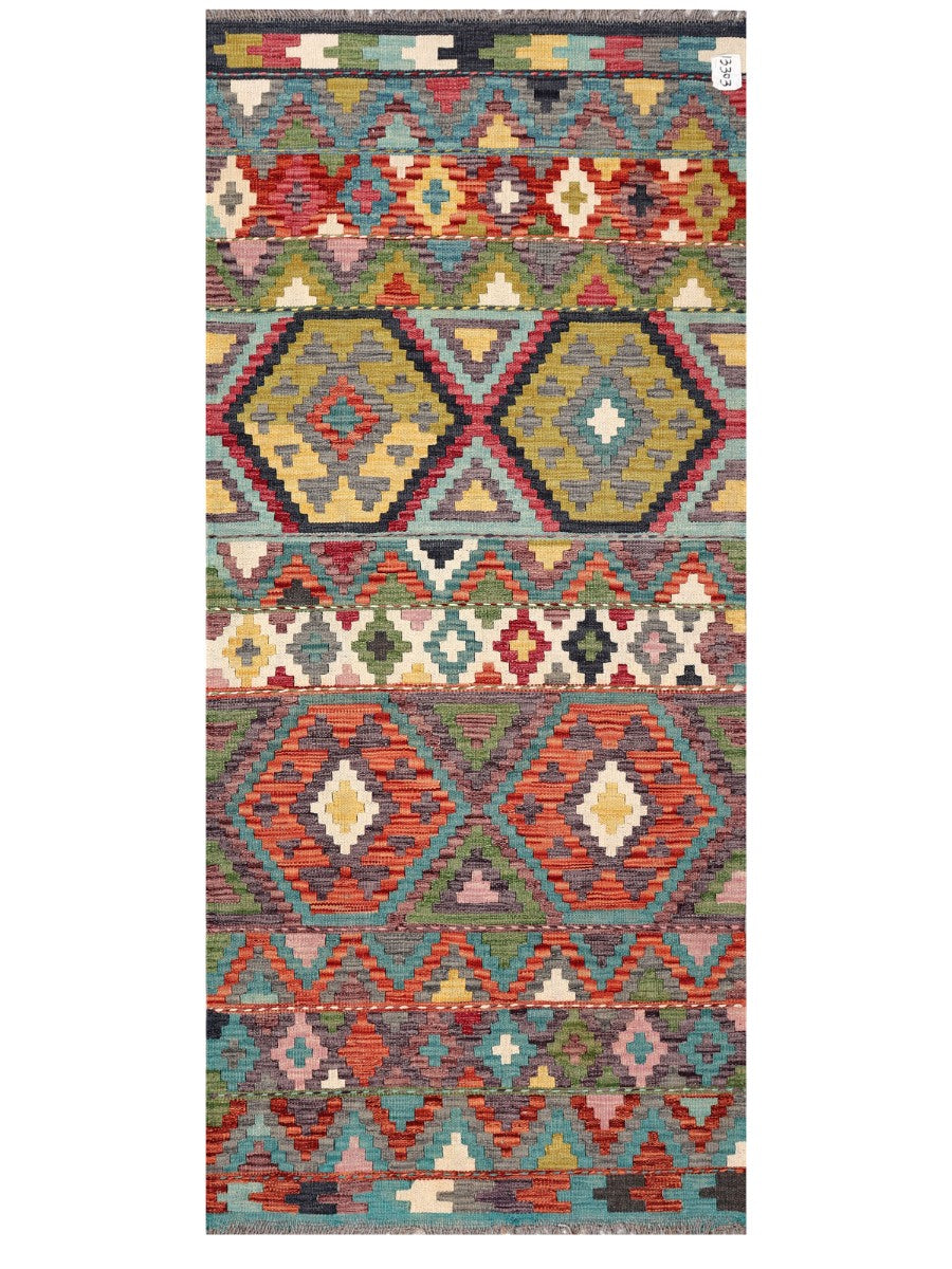 Maimana Afghanistan Kilim Rug - 195 x86 cm - Handmade