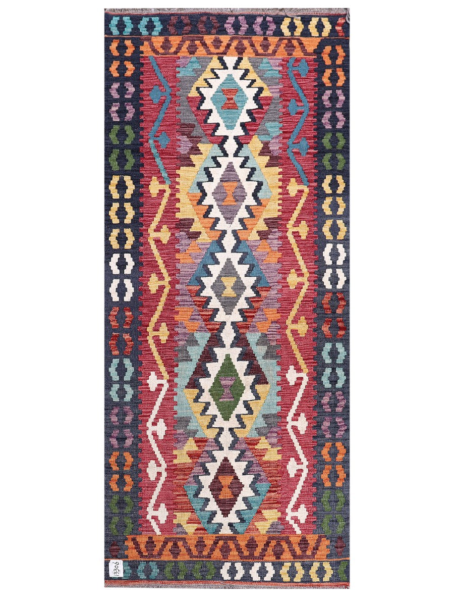 Maimana Afghanistan Kilim Rug - 197 x82 cm - Handmade