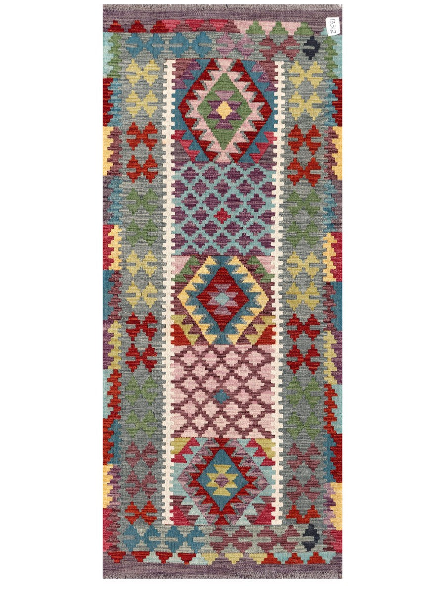 Maimana Afghanistan Kilim Rug - 194 x81 cm - Handmade