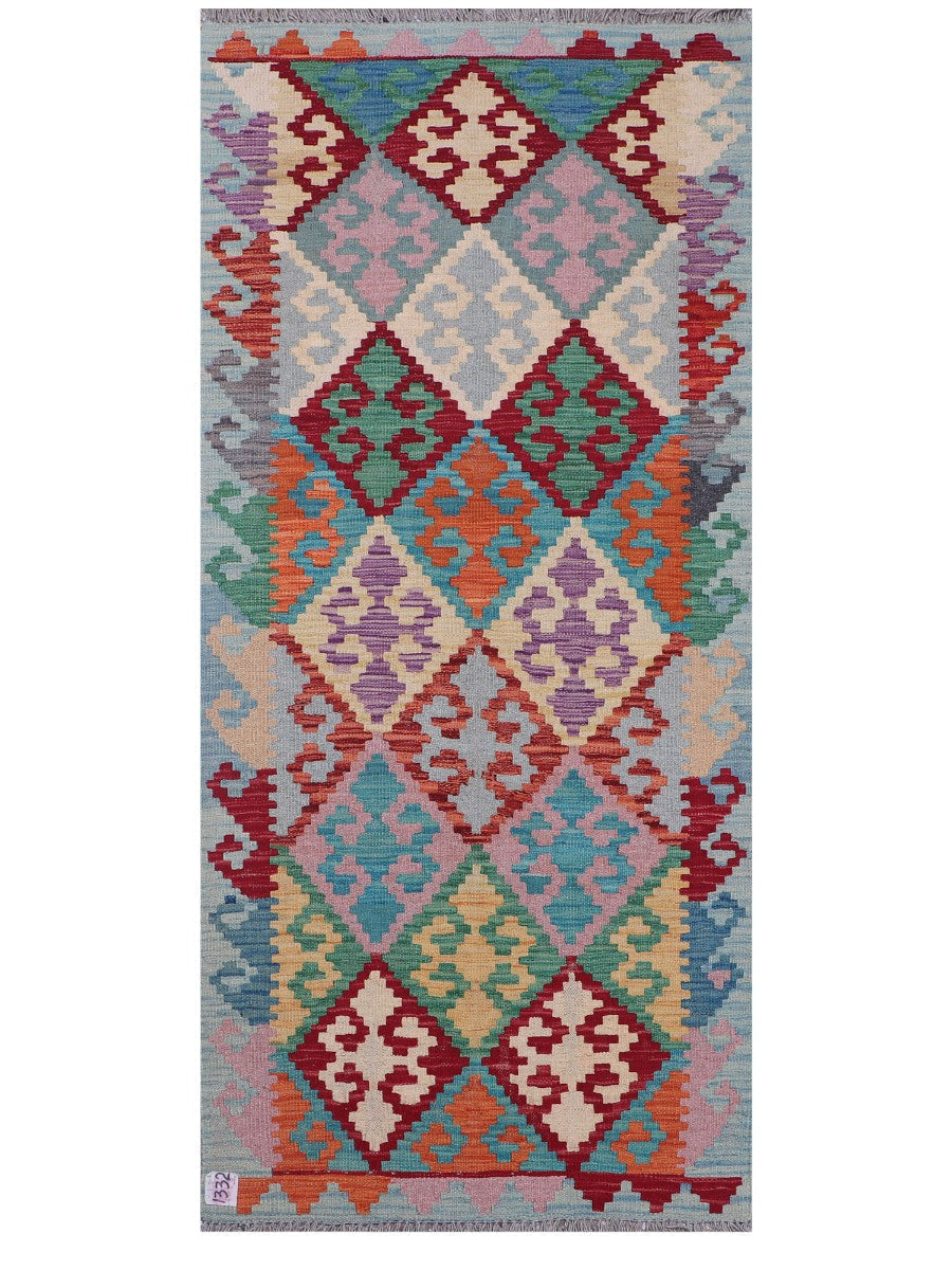 Maimana Afghanistan Kilim Rug - 195 x88 cm - Handmade