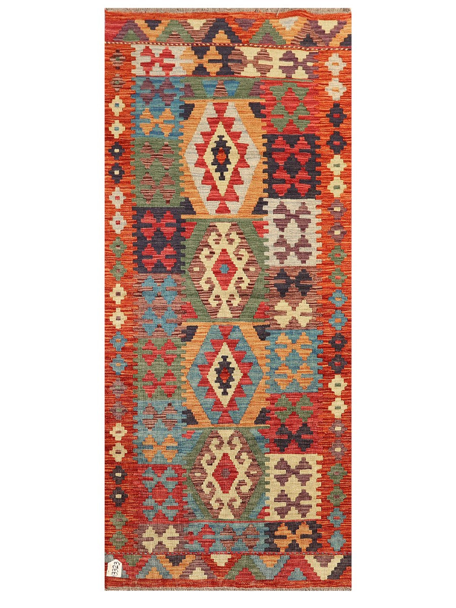 Maimana Afghanistan Kilim Rug - 193 x84 cm - Handmade