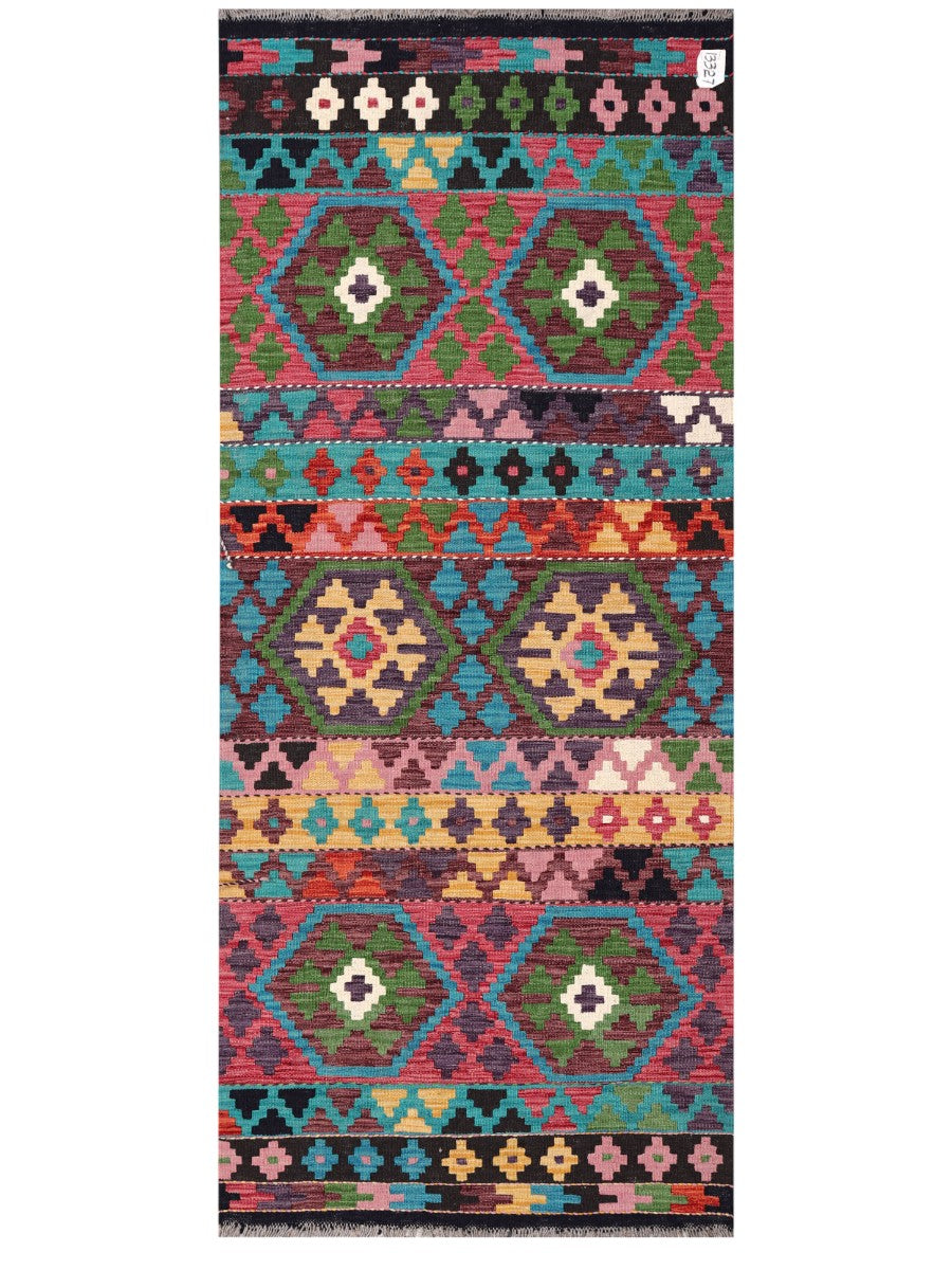 Maimana Afghanistan Kilim Rug - 200 x84 cm - Handmade