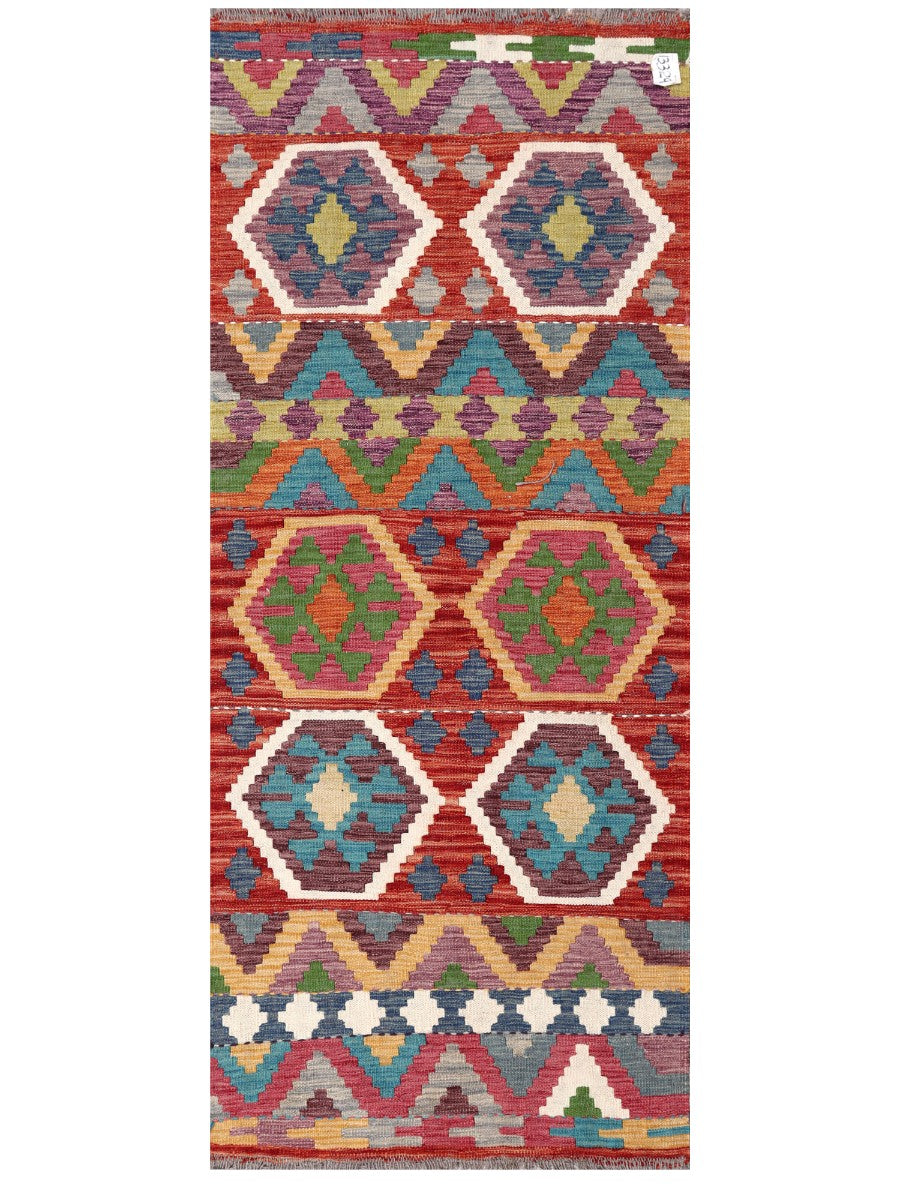 Maimana Afghanistan Kilim Rug - 196 x81 cm - Handmade