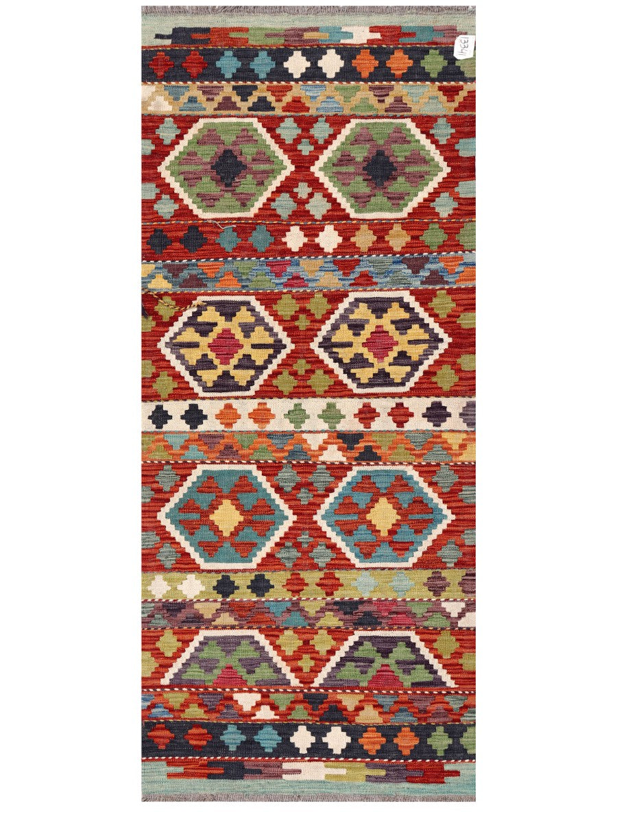 Maimana Afghanistan Kilim Rug - 195 x82 cm - Handmade