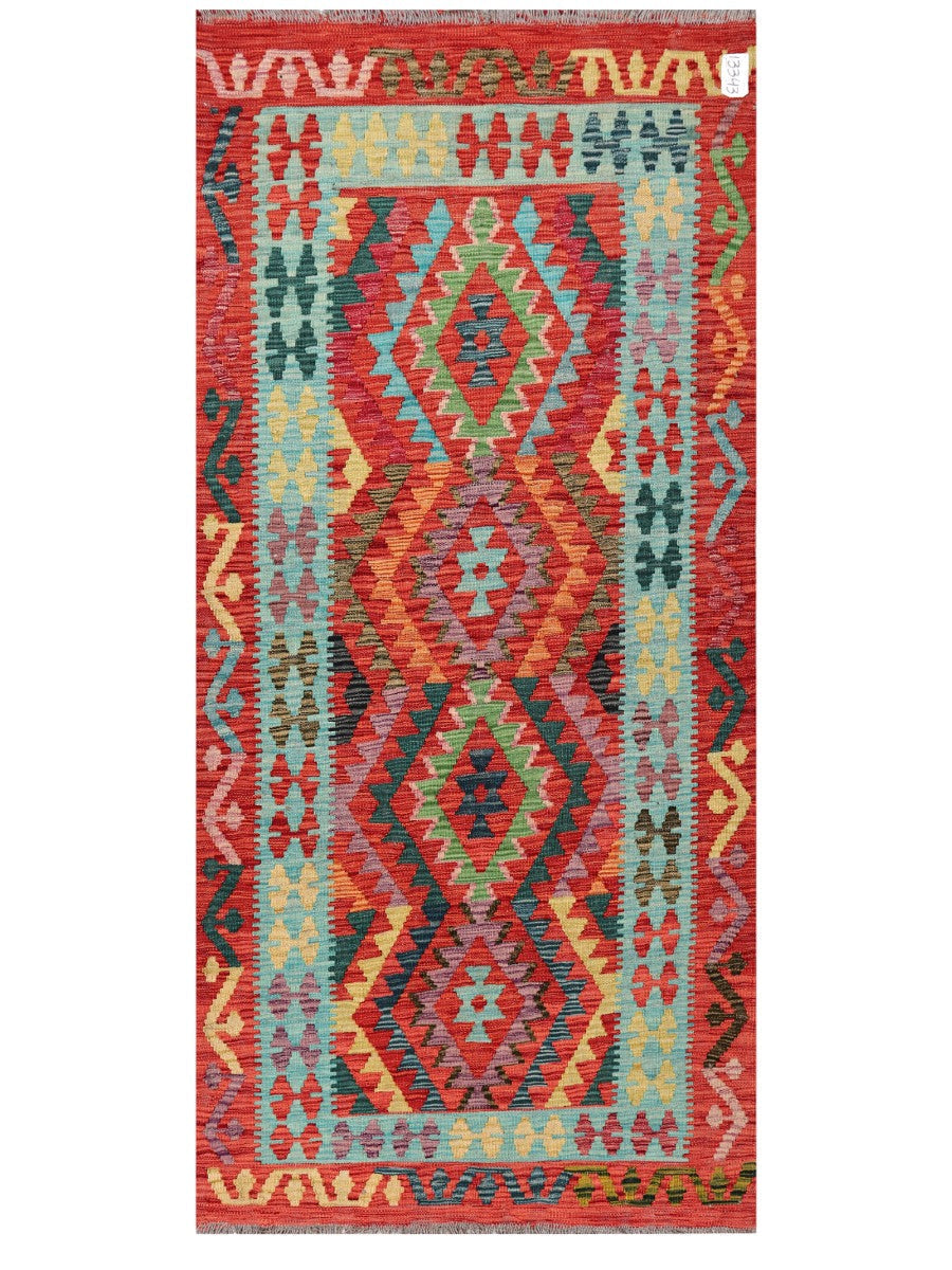 Maimana Afghanistan Kilim Rug - 192 x88 cm - Handmade