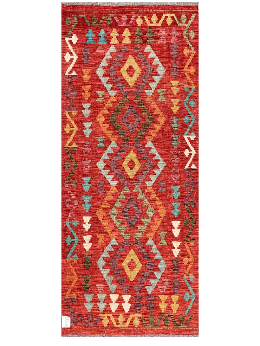 Maimana Afghanistan Kilim Rug - 193 x79 cm - Handmade