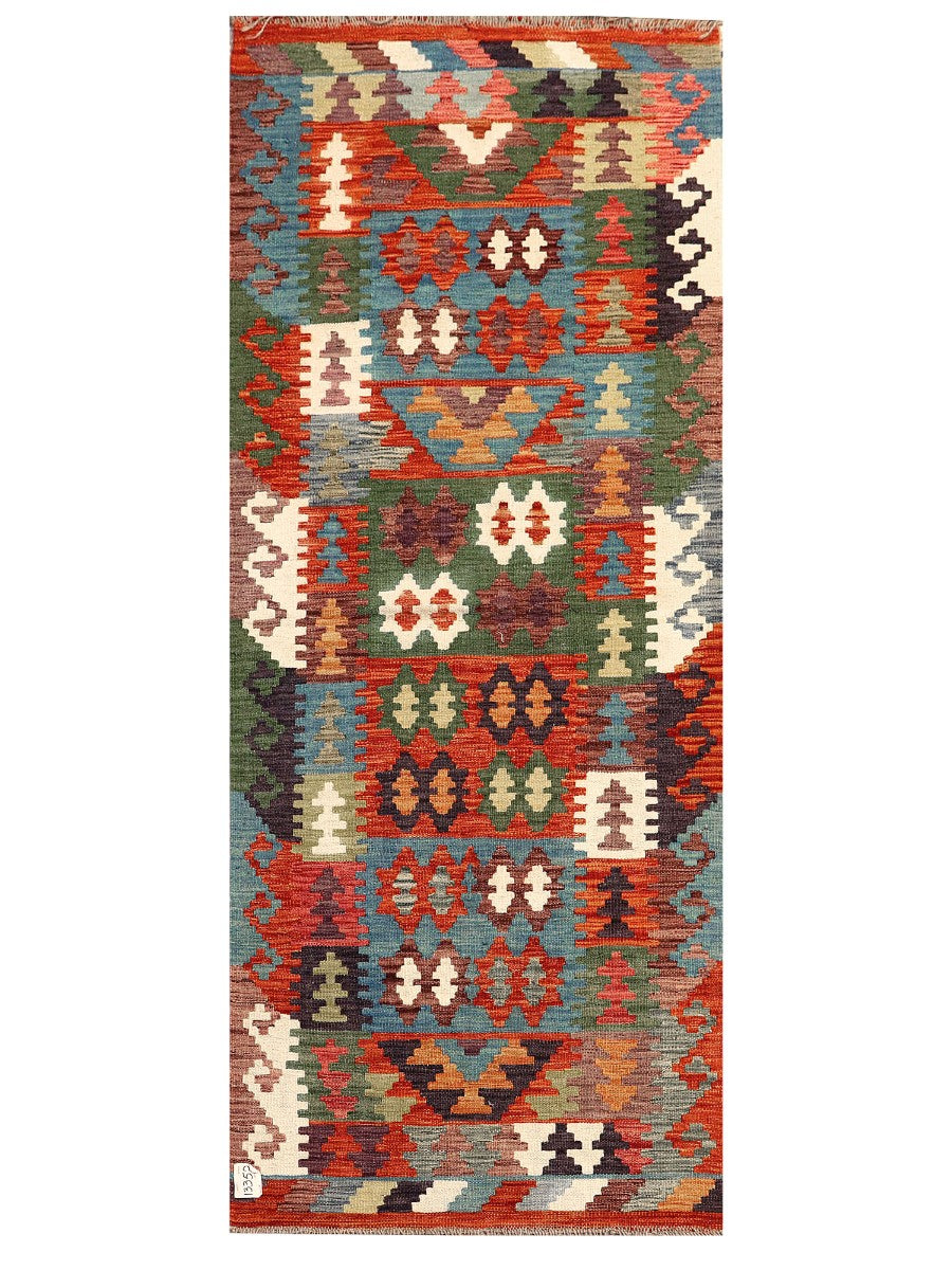 Maimana Afghanistan Kilim Rug - 199 x83 cm - Handmade