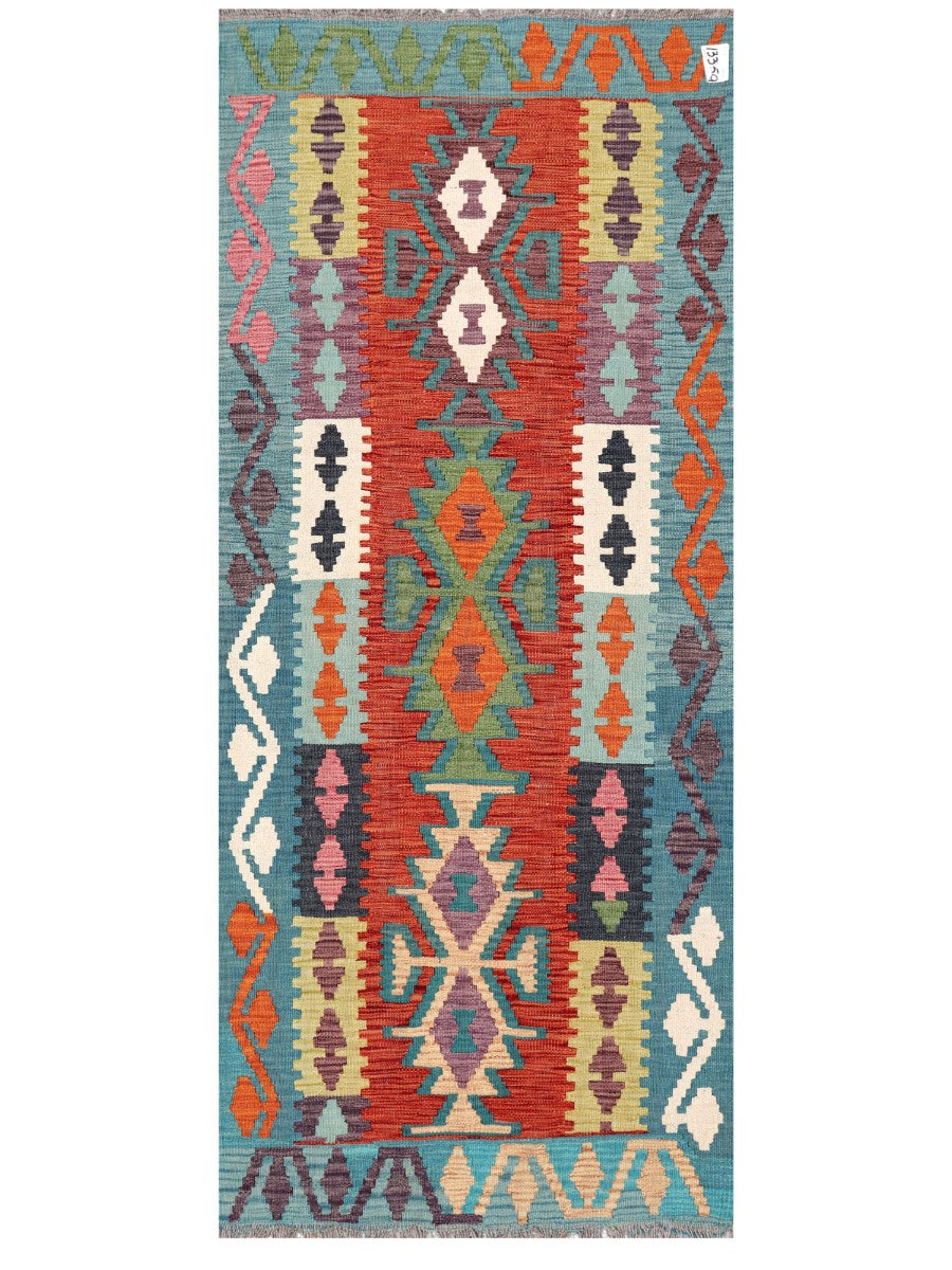 Maimana Afghanistan Kilim Rug - 198 x83 cm - Handmade