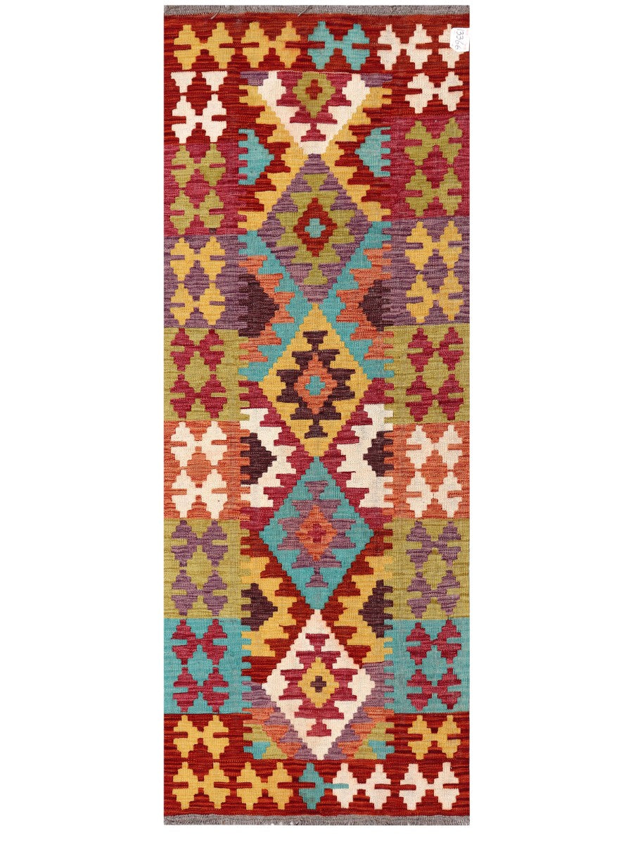 Maimana Afghanistan Kilim Rug - 206 x77 cm - Handmade