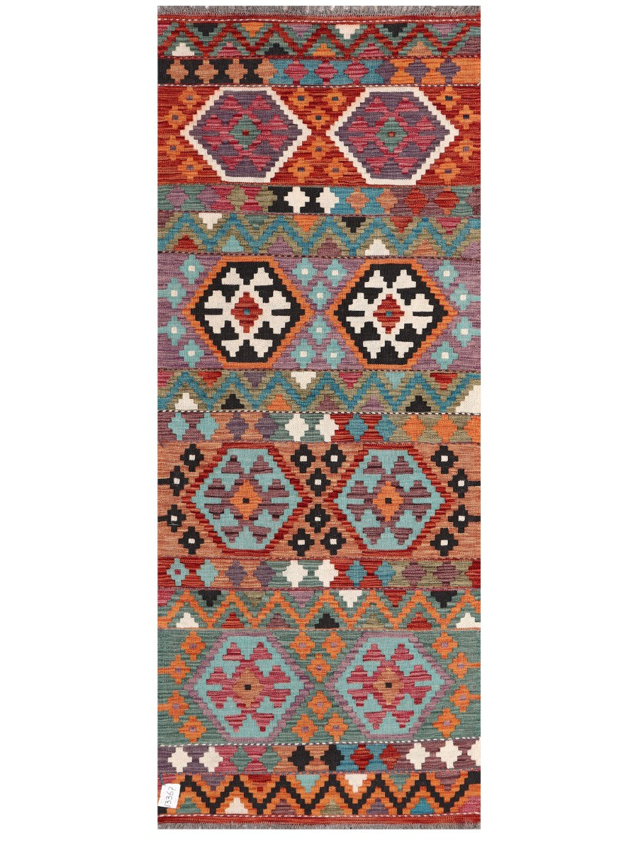 Maimana Afghanistan Kilim Rug - 209 x82 cm - Handmade