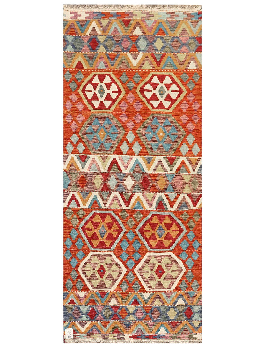 Maimana Afghanistan Kilim Rug - 197 x83 cm - Handmade