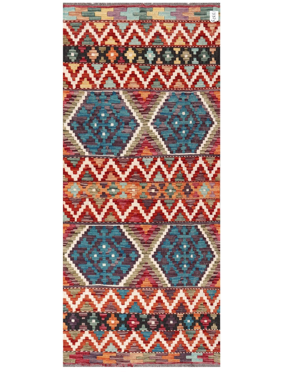 Maimana Afghanistan Kilim Rug - 199 x86 cm - Handmade