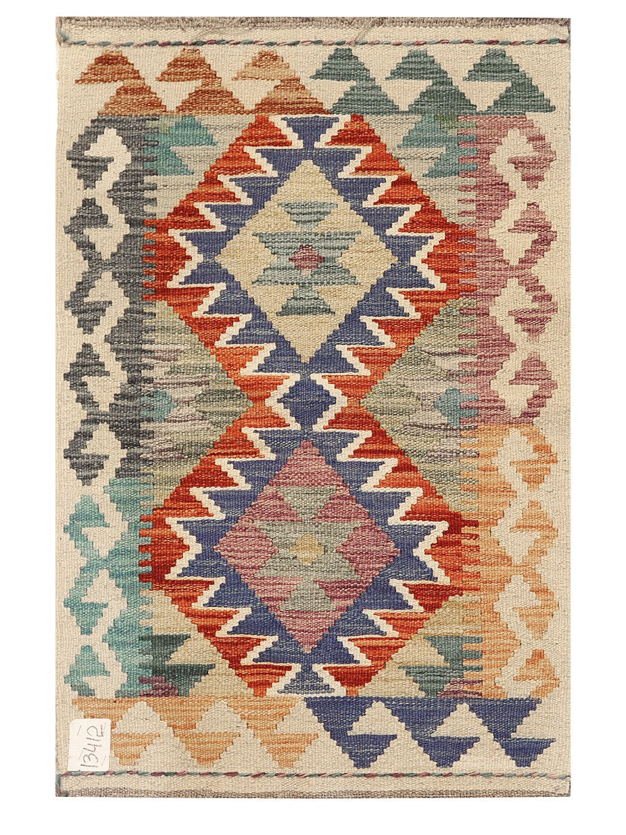 Maimana Afghanistan Kilim Rug - 88 x 58 cm - Handmade