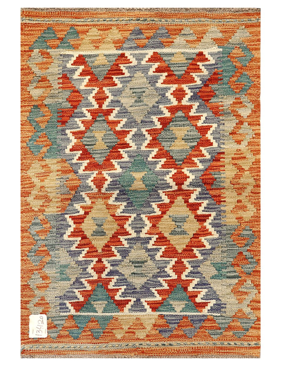 Maimana Afghanistan Kilim Rug - 89 x 61 cm - Handmade