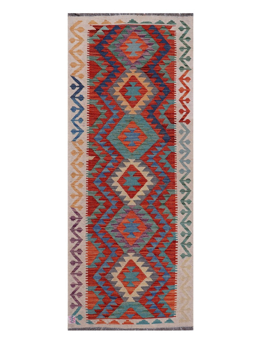 Maimana Afghanistan Kilim Rug - 199 x79 cm - Handmade