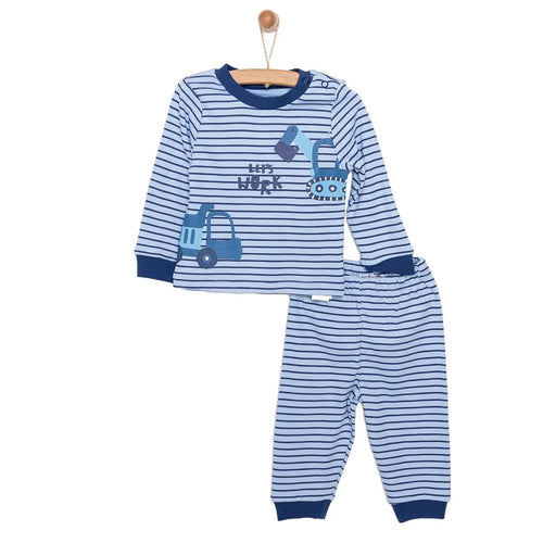 HelloBaby Baby Boy Long Sleeve Pyjamas Set - Dark Blue - Bobobiy