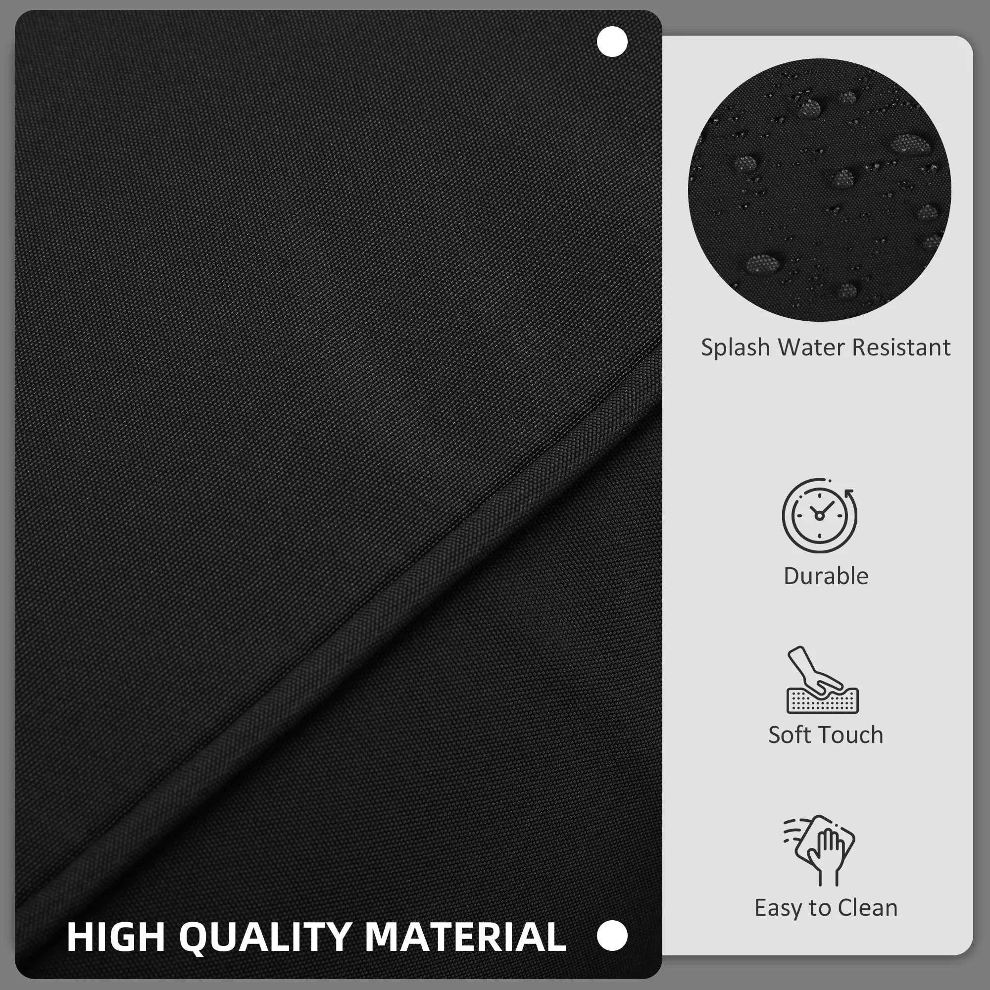 Garden Rattan Sofa Cushion Polyester Cover Replacement Outdoor- No Cushion Included, Black - Bobobiy