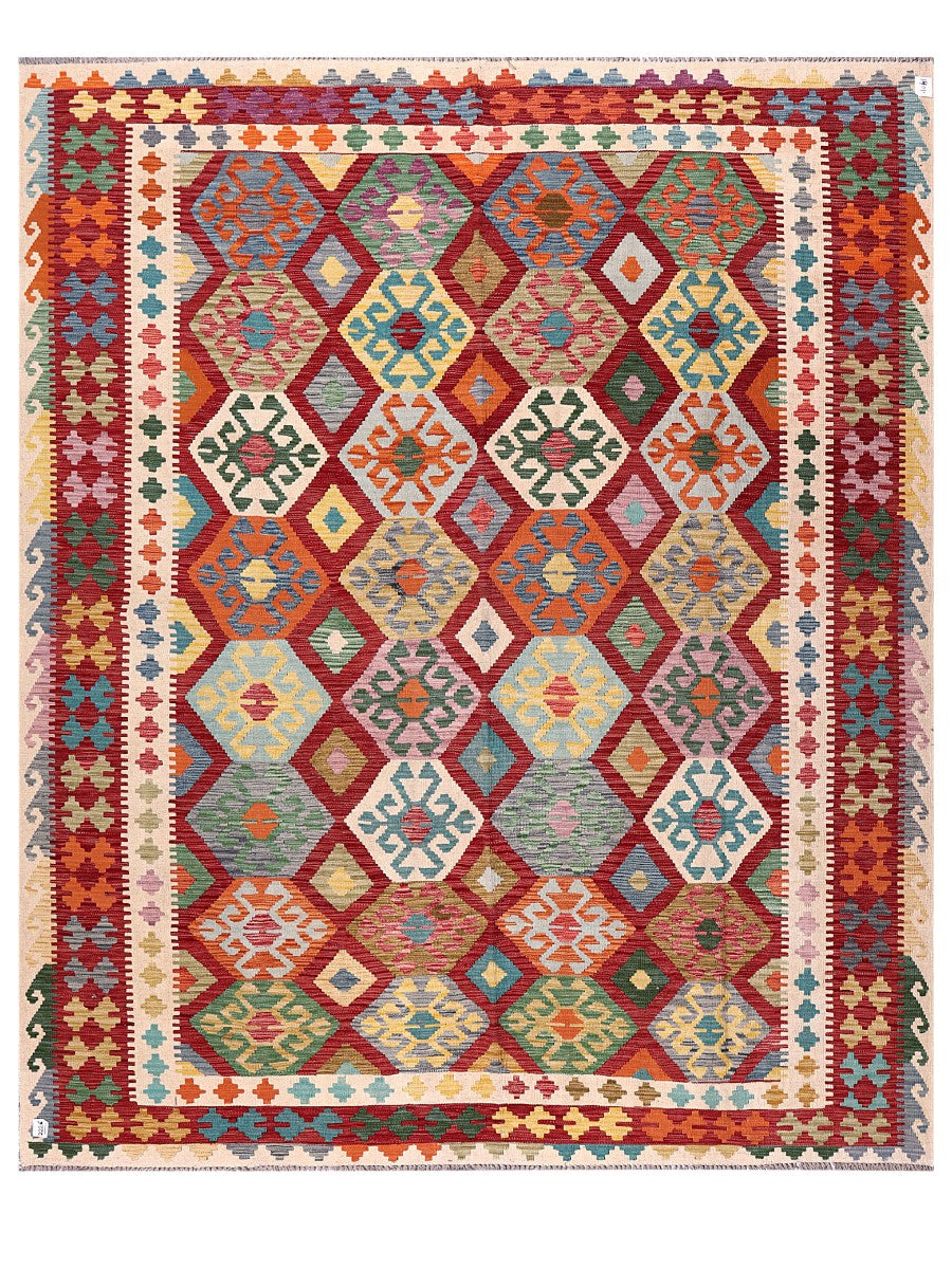 Maimana Afghanistan Kilim Rug - 296 x248 cm - Handmade