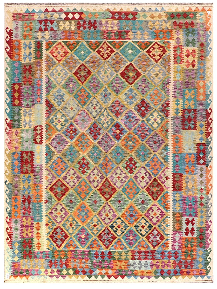 Maimana Afghanistan Kilim Rug - 349 x264 cm - Handmade