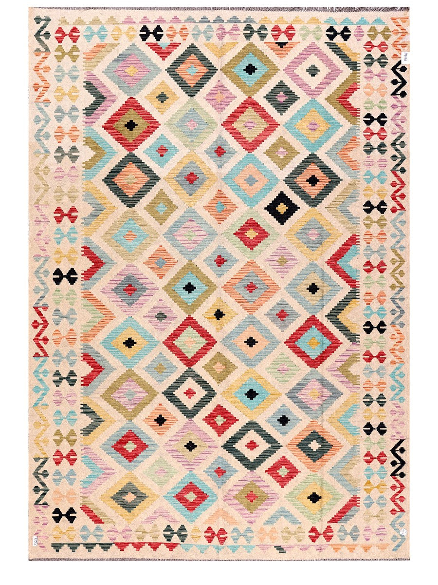 Maimana Afghanistan Kilim Rug - 291 x204 cm - Handmade