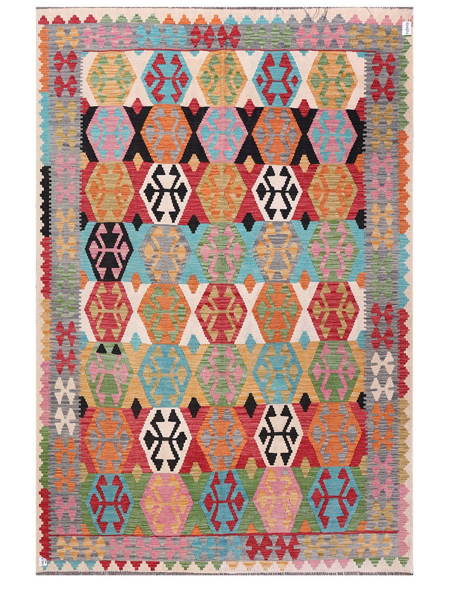 Maimana Afghanistan Kilim Rug - 299 x202 cm - Handmade